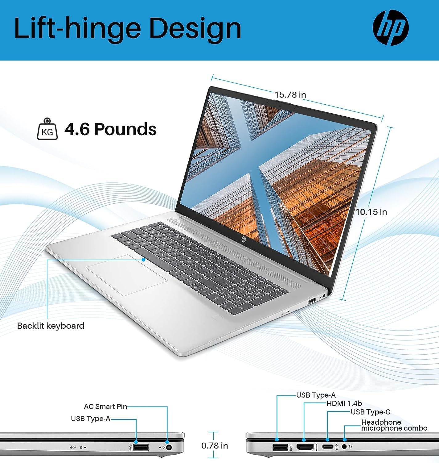 HP Portátil empresarial Flagship 17.3 FHD, Intel i5-1335U de 10 núcleos (Beat i7-1255U) hasta 4.6 GHz, 32 GB de RAM, 1 TB NVMe SSD, teclado