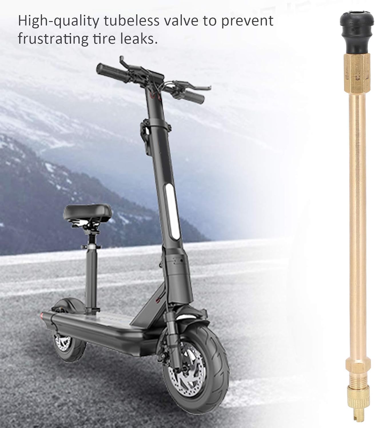 Válvula sin cámara, práctica válvula de neumático anticorrosión al vacío sin cámara con tubo de extensión multifuncional, accesorio para bicicleta