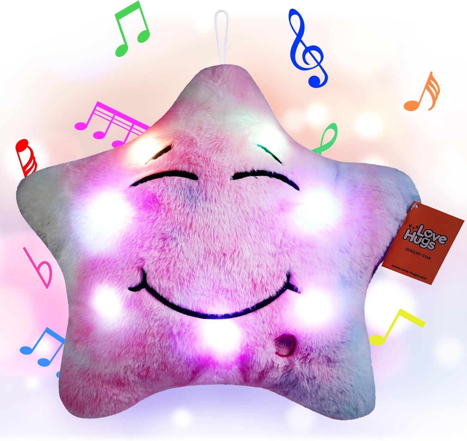 LoveHugs Juguetes sensoriales de peluche con estrellas musicales, juguetes sensoriales para autismo, juguetes para recién nacidos, juguetes