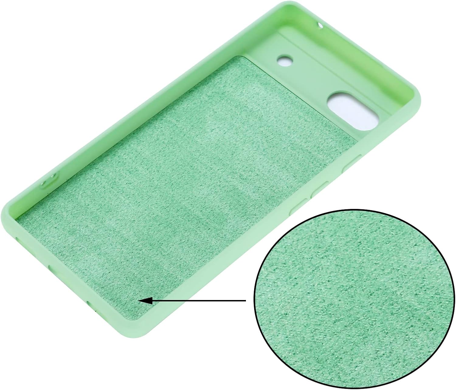 Funda para Google Pixel 7A, cubierta de protección de silicona líquida, forro de microfibra antiarañazos, TPU suave, a prueba de golpes, funda