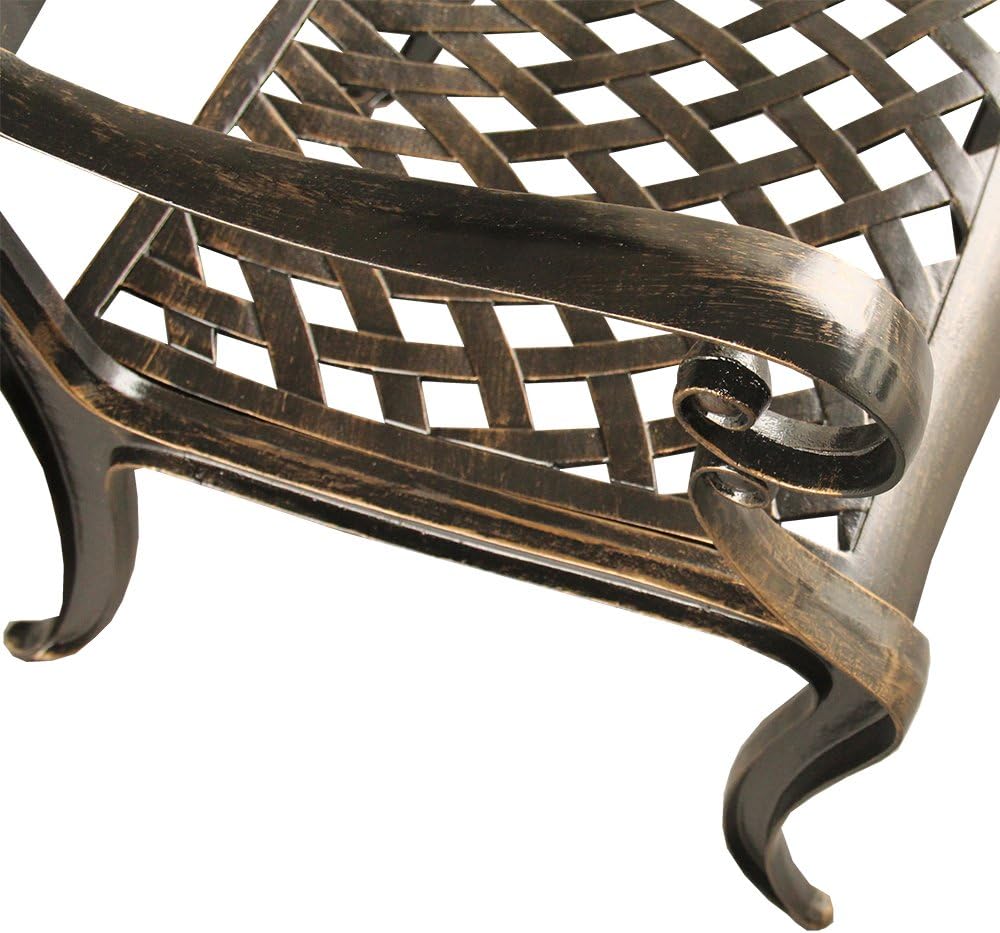 Oakland Living Silla de comedor de aluminio al aire libre Rose,