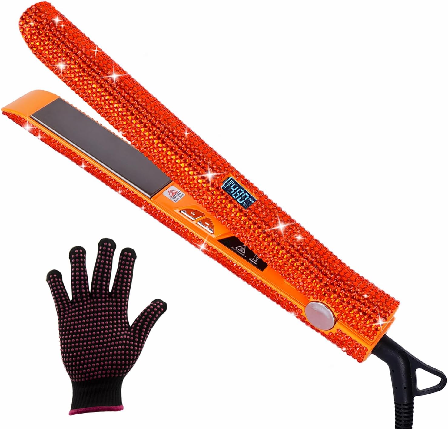 Plancha de pelo Diamond Plana, alisador y rizador profesional 2 en 1, planchas de titanio de calentamiento rápido, alta temperatura, 480 F, alisador