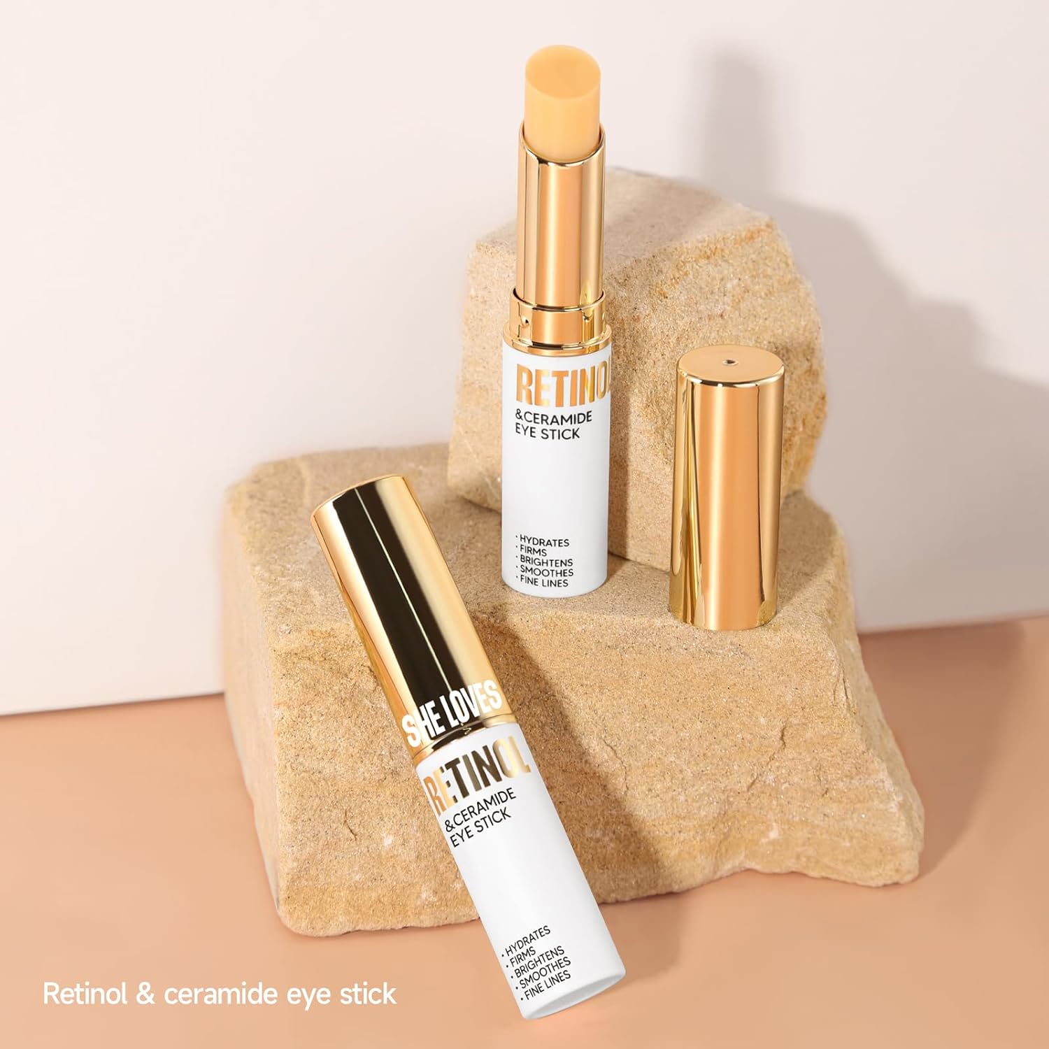 VSTYLE Crema de ojos Stick Eye Blam Body Moisturizing Stick Neck Cream Retinol Portable Eye Skin Stick Anti-arrugas Eliminación de ojeras