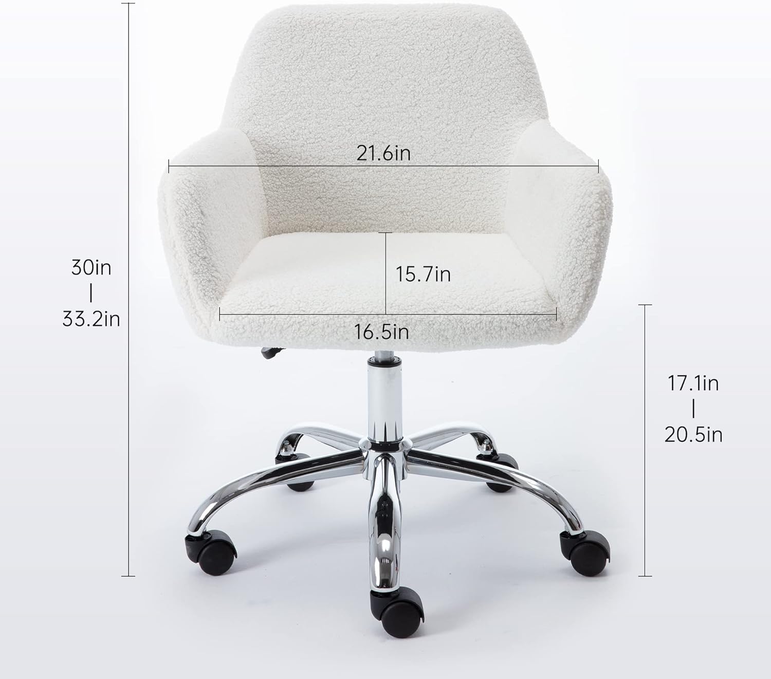 Silla de tocador de piel sintética para niñas, silla de escritorio peluda con ruedas, bonita silla de maquillaje esponjosa, cómoda silla de