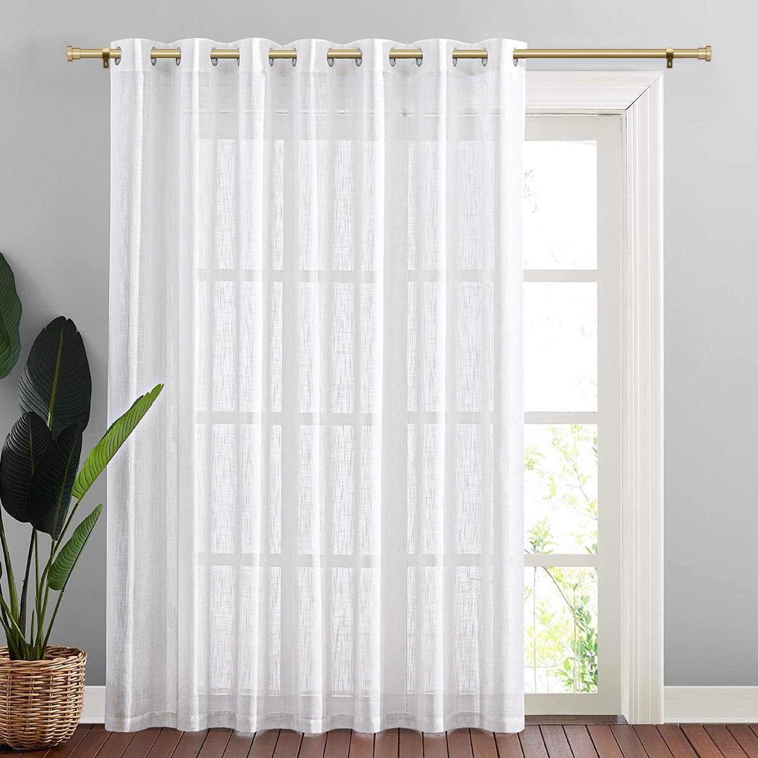 Briofox Barras de cortina de oro para ventanas de 66 a 120 pulgadas, barra de cortina ajustable resistente de 1 pulgada con remates decorativos