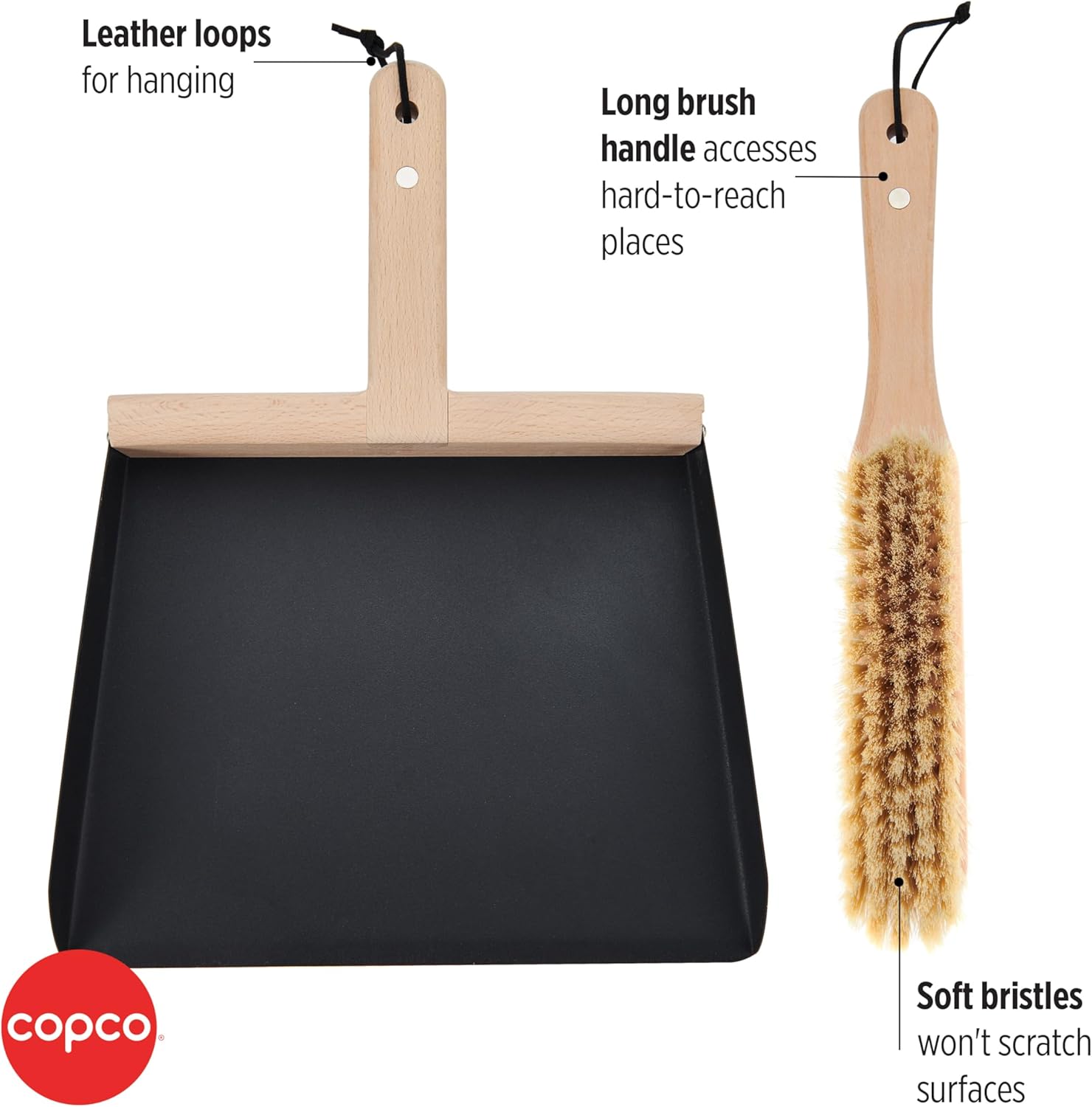 Copco Cepillo de limpieza de manos con sartén, madera de haya