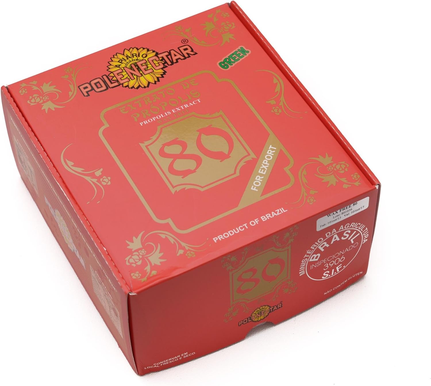 1 Caso 24 Unidades Polenectar Brasil Premium Abeja Verde Propóleo Extracto WF80 Sin Cera 80 1.0 fl oz Por JLBrazil por Anandashop-UK-