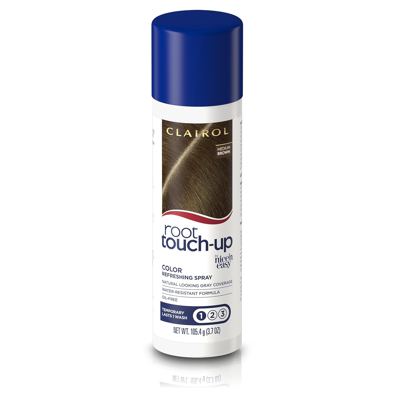 Clairol Nice’n Easy Root Touch-Up – Spray de coloración temporal para el cabello, color castaño medio, paquete de 1 unidad