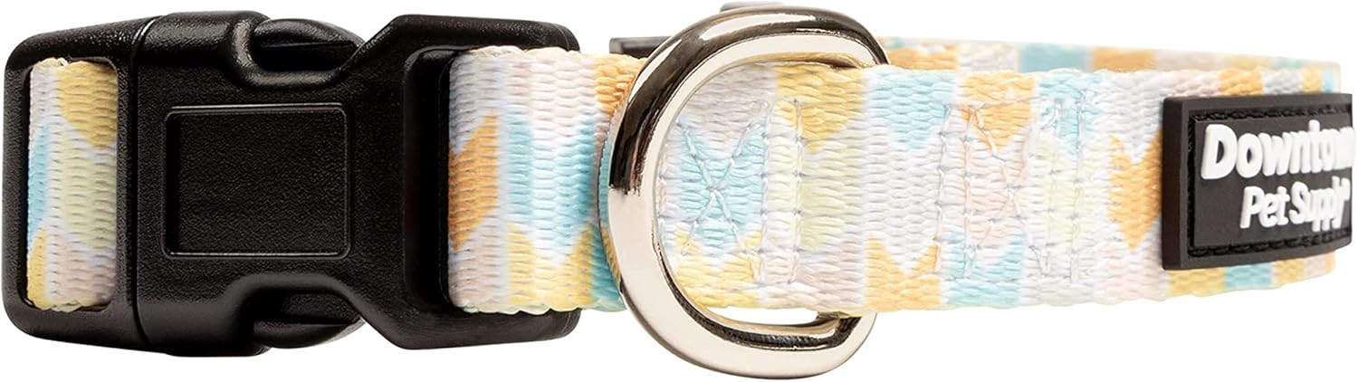 Downtown Pet Supply – Collar de perro mejor, lindo y elegante – Collar de perro ligero ajustable con hebilla rápida y anillo en D – Se puede lavar a