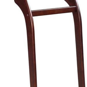 Soporte de valet de madera marrón para hombre Soporte de valet de madera marrón para hombre