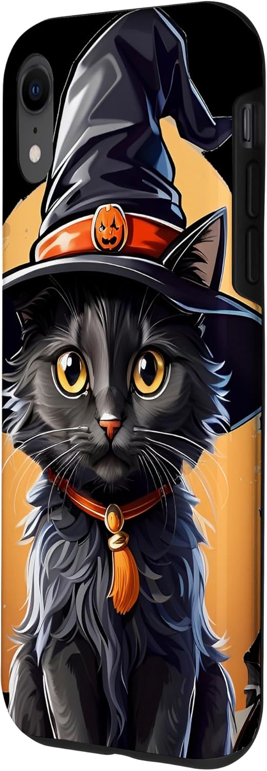 iPhone XR Helloween Cat with Witch Hat Case