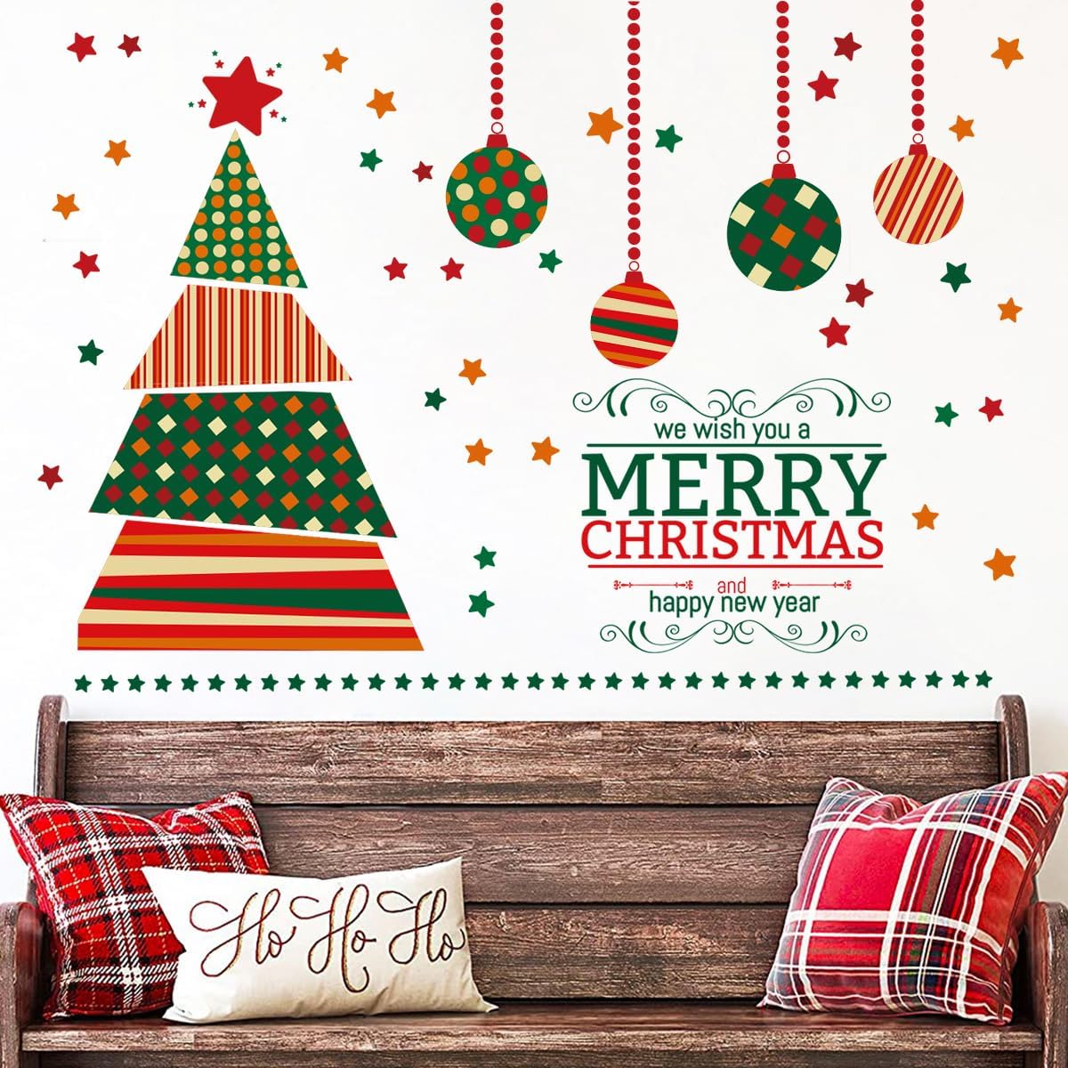 GGBOY Calcomanías de pared de árbol de Navidad, calcomanías de pared de Navidad, calcomanías de pared de Navidad, calcomanías de pared de Navidad,
