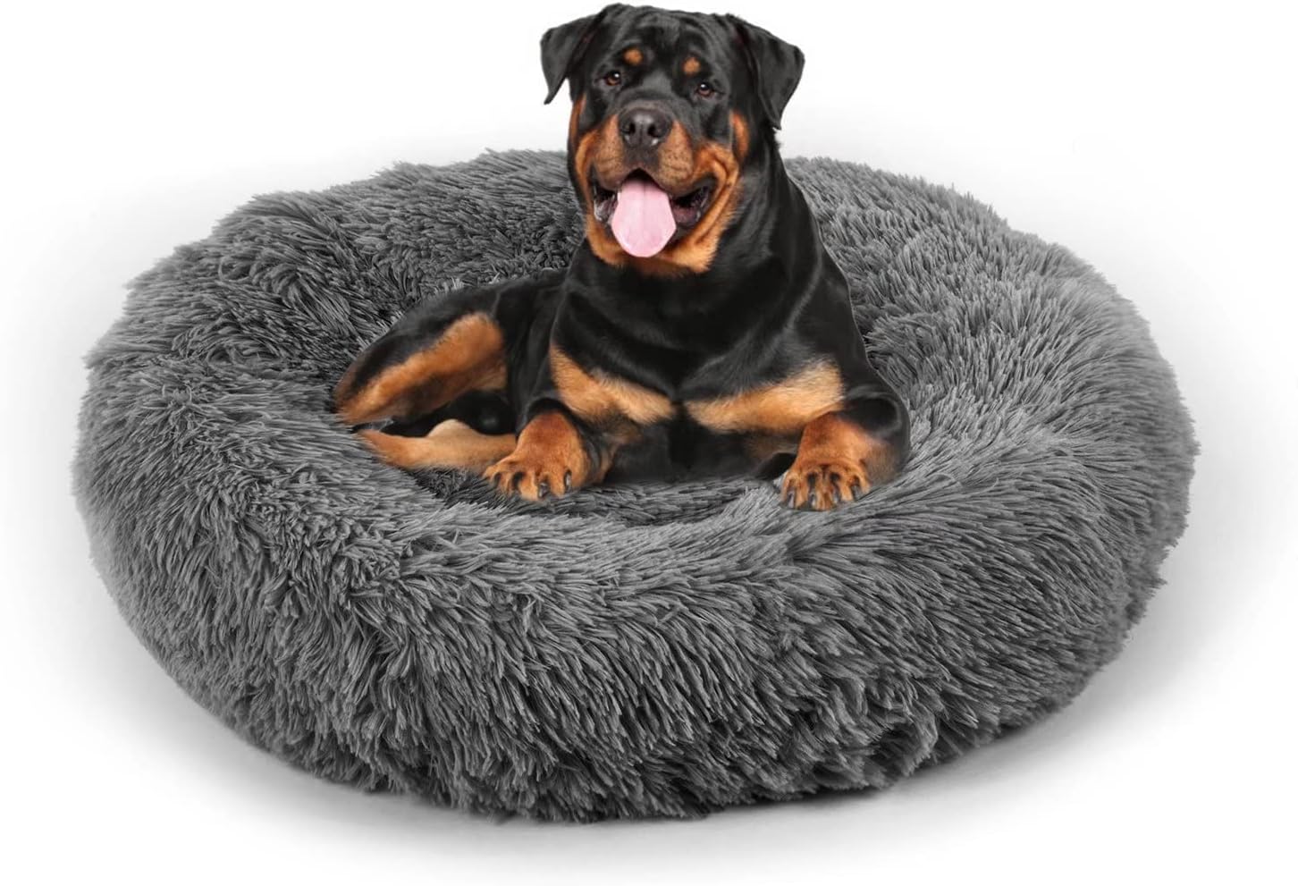 Cama para perros, cama calmante para gatos, almohada de piel sintética para mascotas, cama redonda de felpa para perros y gatos grandes, medianos y