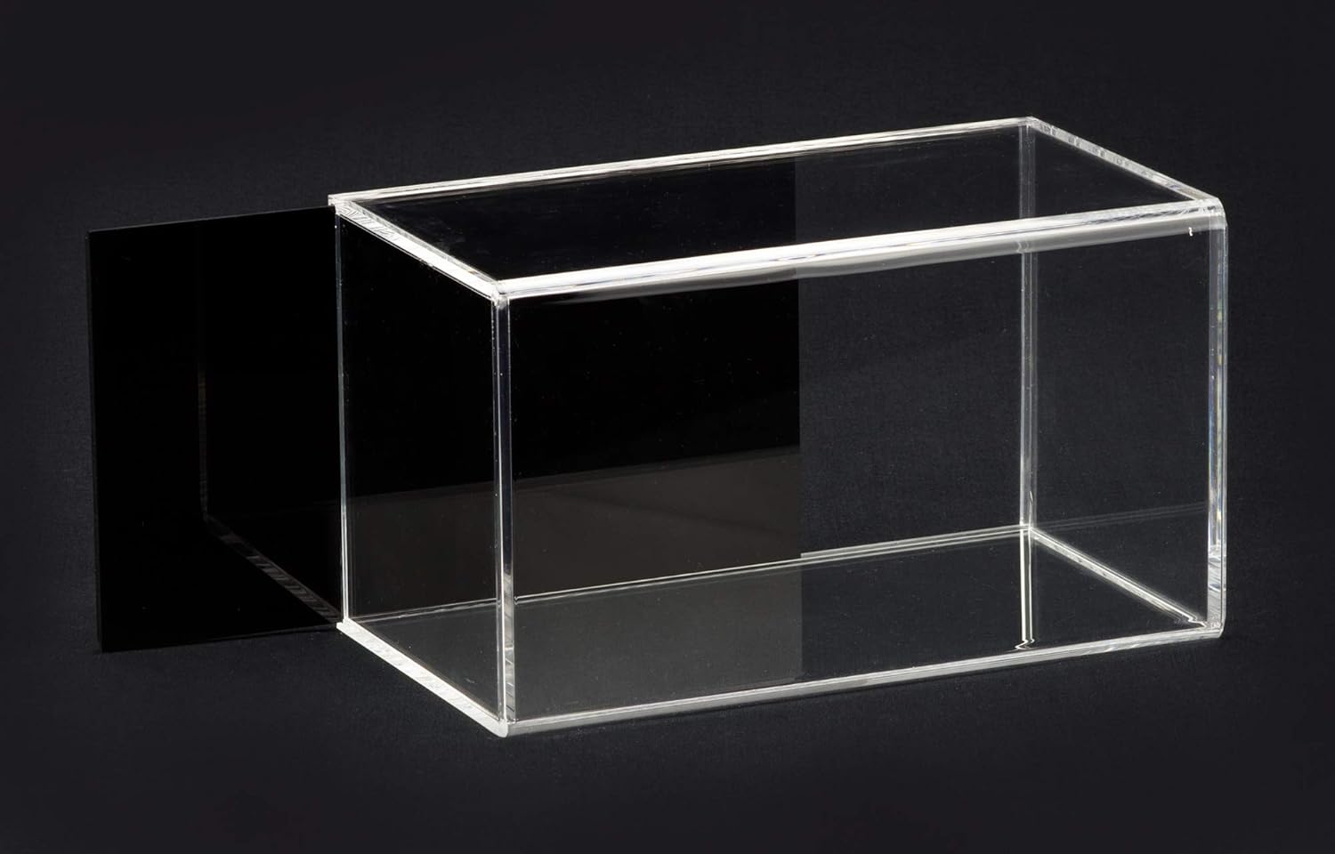 Better Display Cases Vitrina de acrílico versátil con soporte de pared horizontal trasero negro 5.5 “x 5.5” x 9.5 pulgadas (A016-BB-HWM)