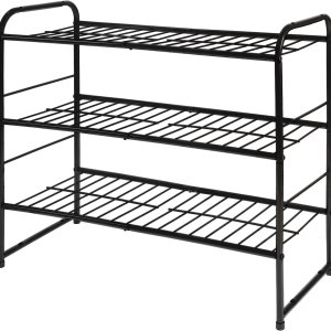 REGILLER Zapatero apilable de 3 niveles, organizador de zapatos expandible y ajustable, estante de almacenamiento, alta capacidad, rejilla de REGILLER Zapatero apilable de 3 niveles, organizador de zapatos expandible y ajustable, estante de almacenamiento, alta capacidad, rejilla de
