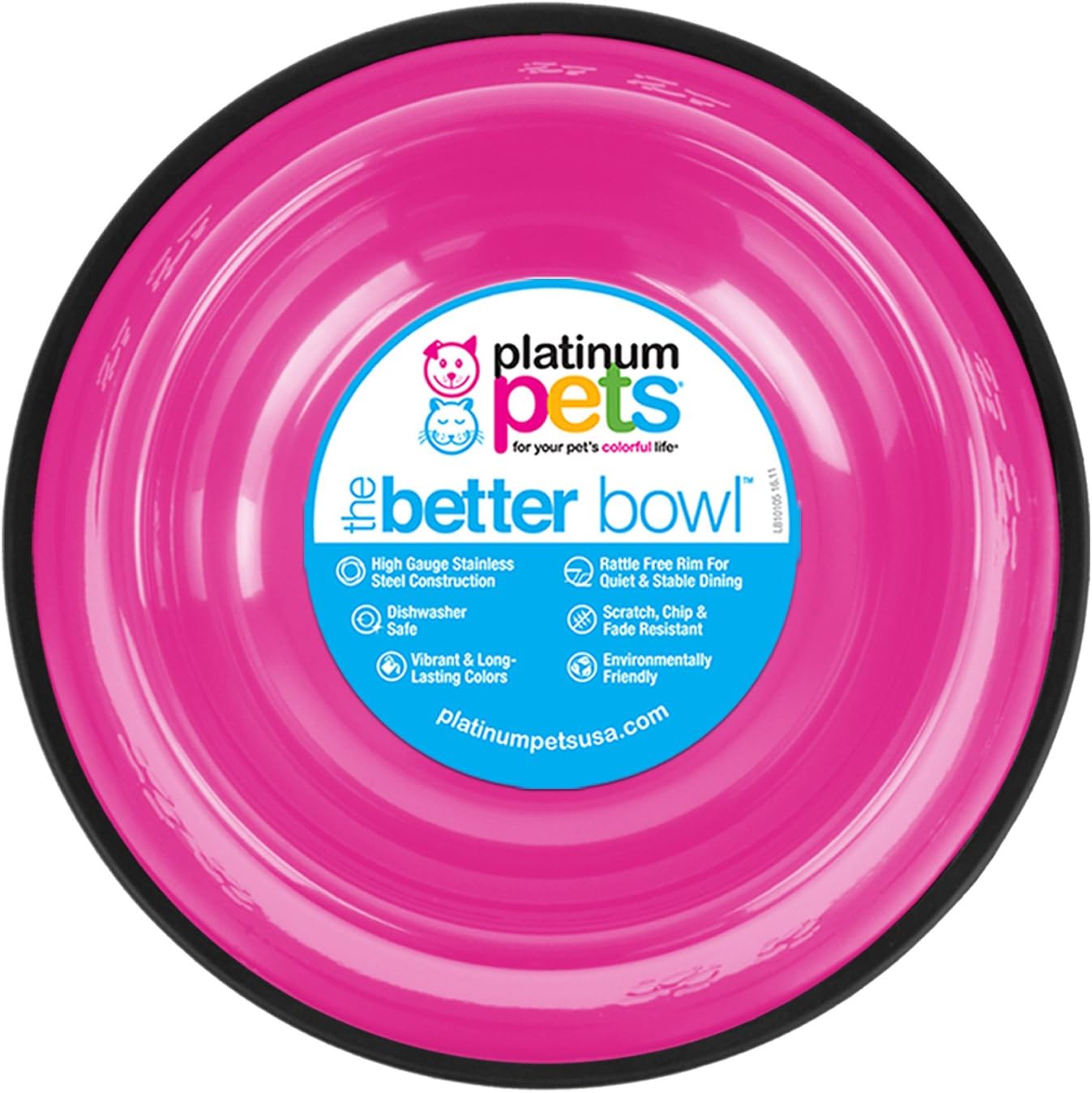 Platinum Pets – tazón de acero inoxidable para gatos y perros que no se vuelca