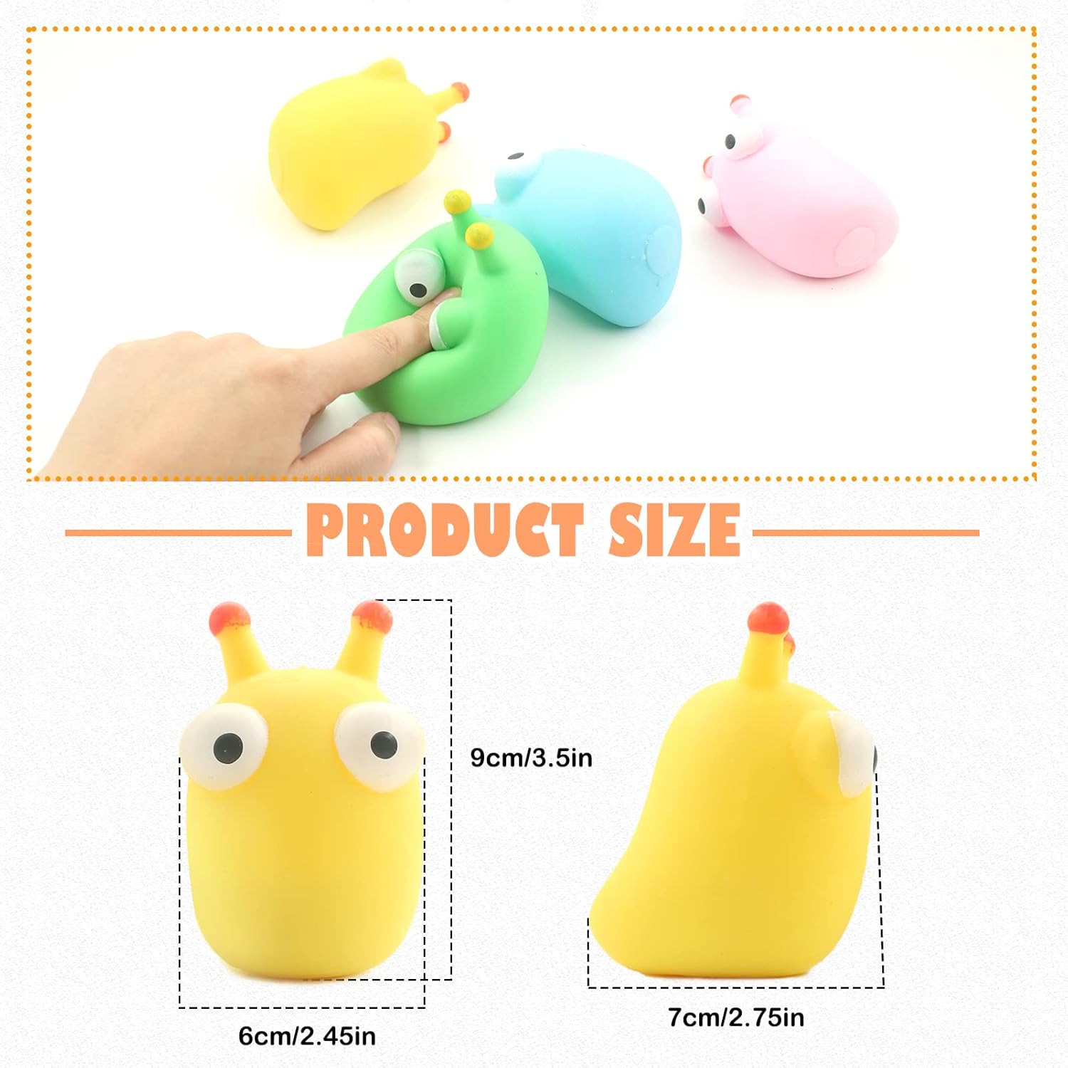 4 juguetes para aliviar el estrés, bolas de estrés para adultos y niños, juguete squishys para recuerdos de fiesta, regalos (insecto de ojo