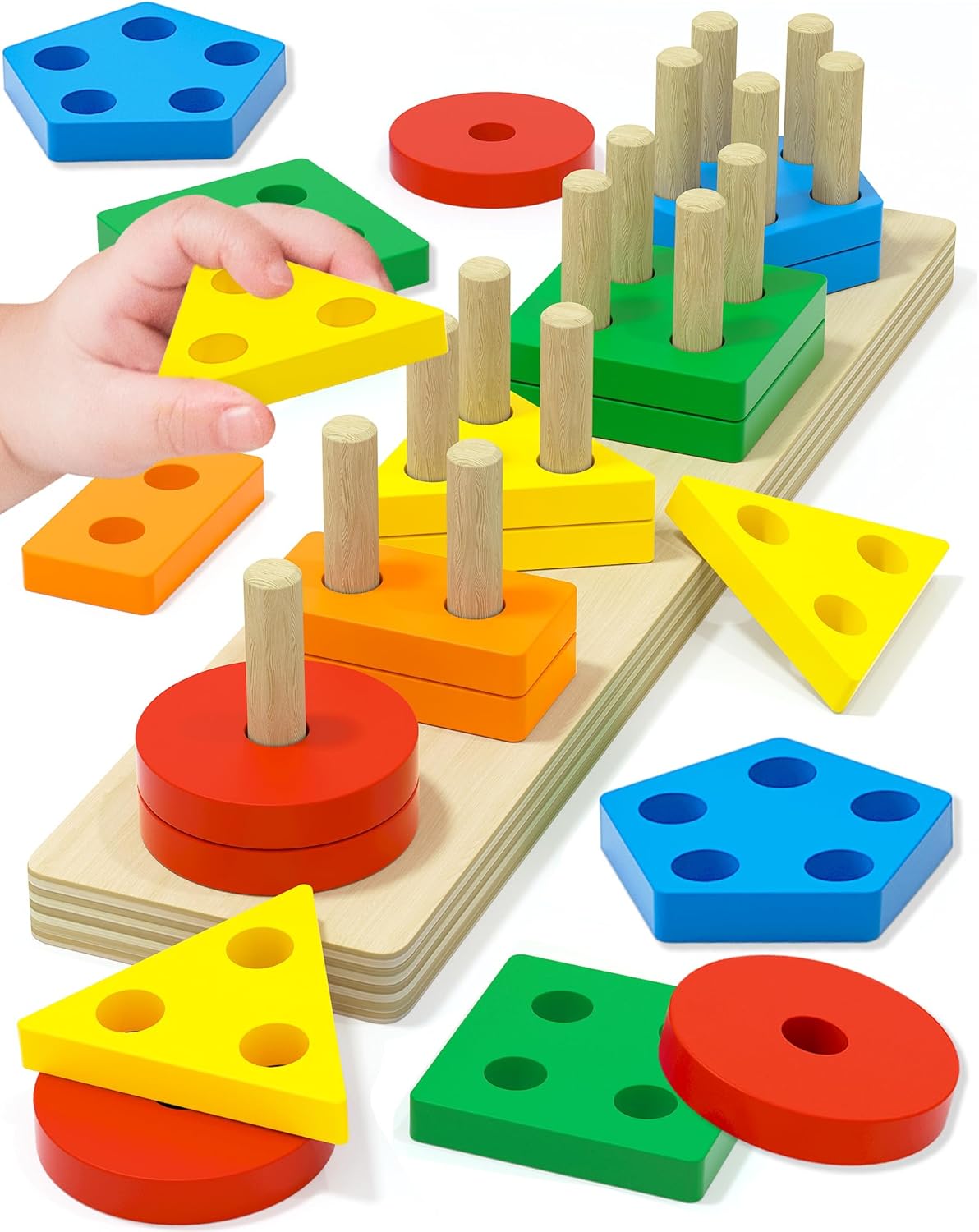 Juguetes Montessori para niños y niñas de 1, 2, 3 años, juguetes para edades de 2 a 4 años, 0 a 2 años, regalos de cumpleaños, rompecabezas de