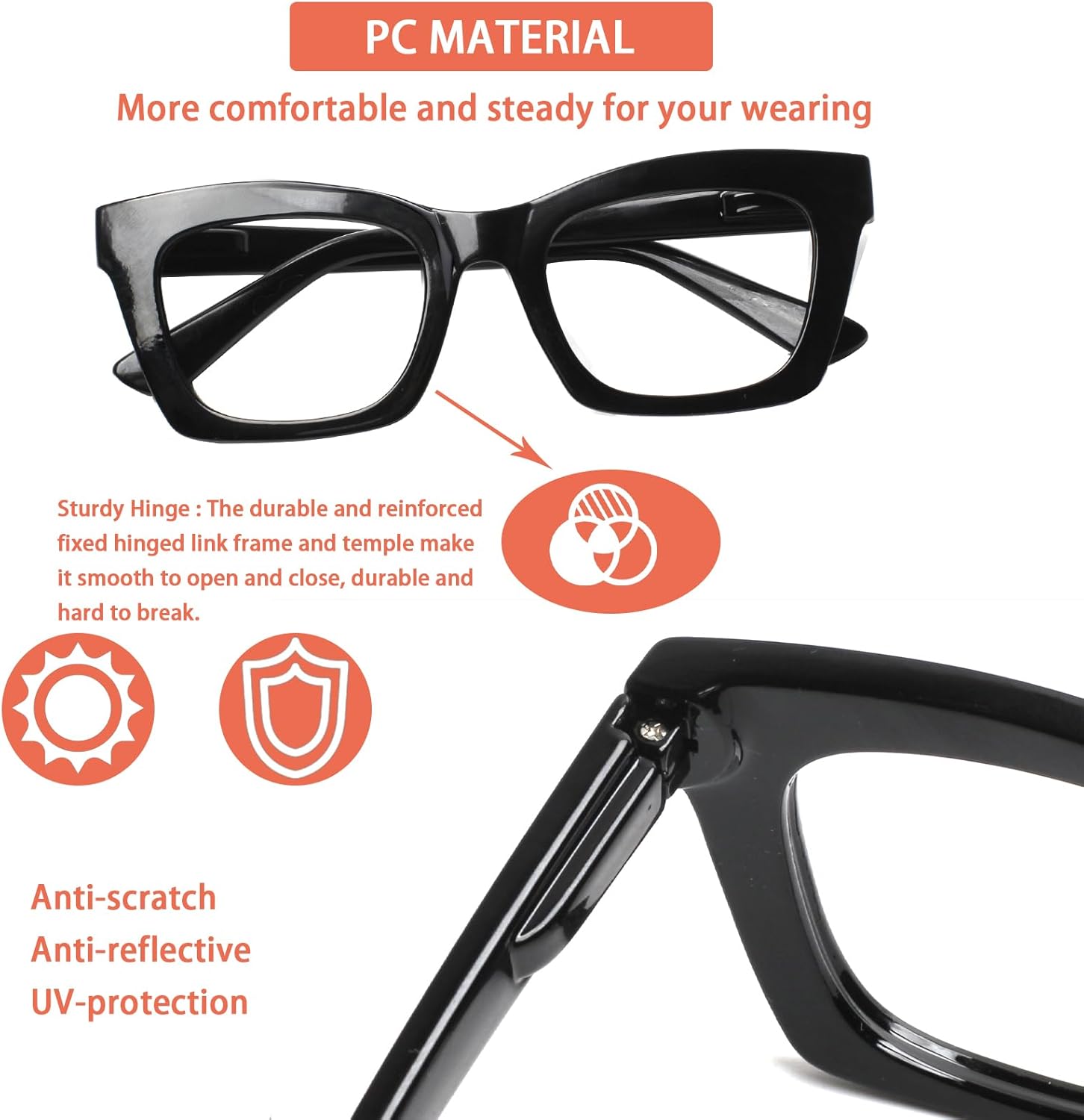 BIENCOOL Paquete de 6 lentes de lectura estilo Oprah para mujer, con bloqueo de luz azul, lentes de bisagra de resorte