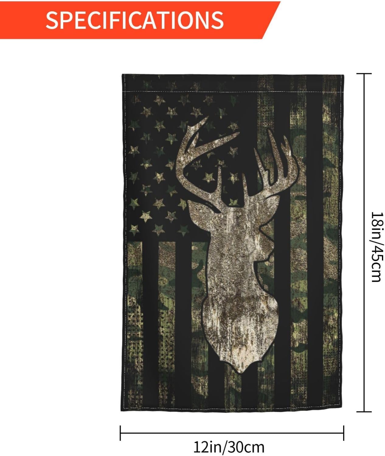 Bandera estadounidense de camuflaje con diseño de camuflaje, bandera de caza, ciervos, para jardín, fiesta de bienvenida, decoración al aire libre,