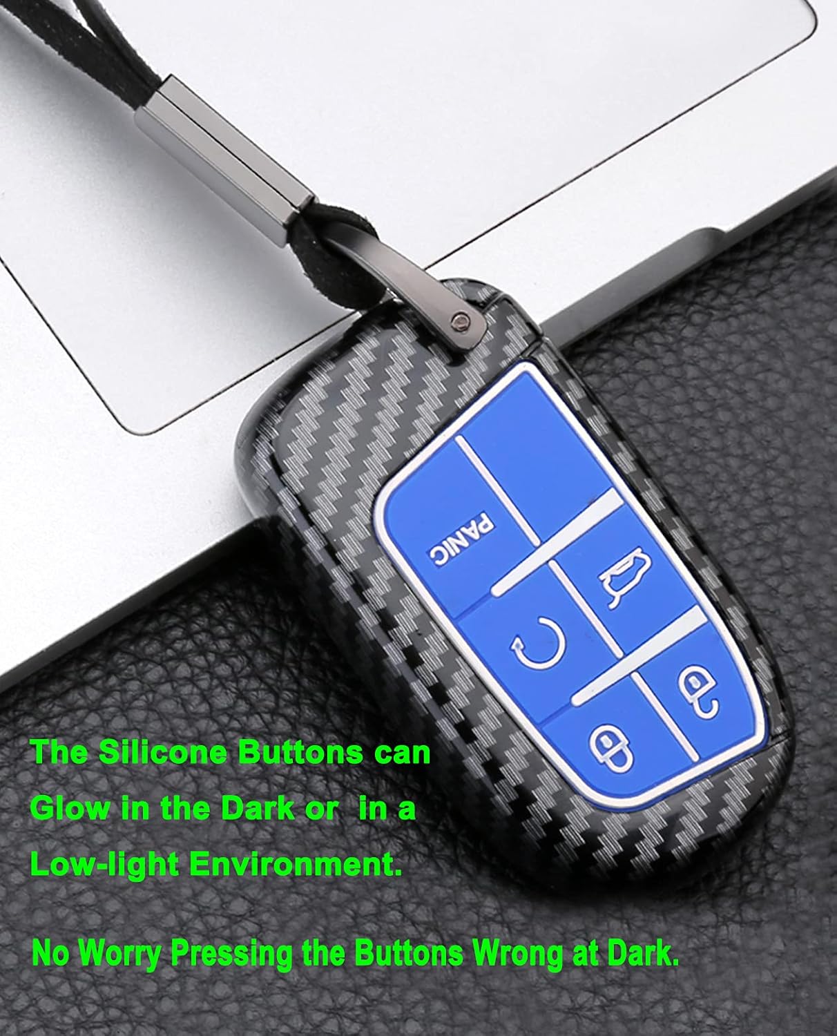 Funda para llavero para Jeep Grand Cherokee Renegade Chrysler 200 300 Dodge RAM Durango Charger Challenger Journey Dart Fiat 5 botones sin llave,