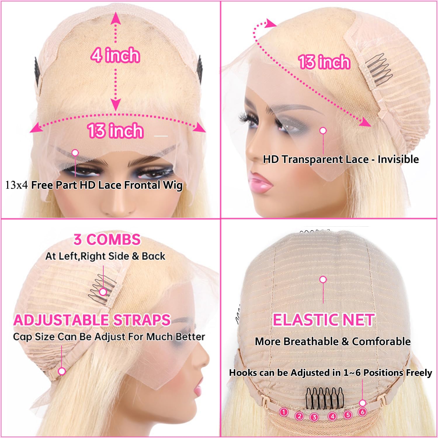 Peluca de cabello humano 613 con encaje frontal de 24 pulgadas, pelucas de cabello humano ondulado con encaje frontal HD de 13 x 4, rubio