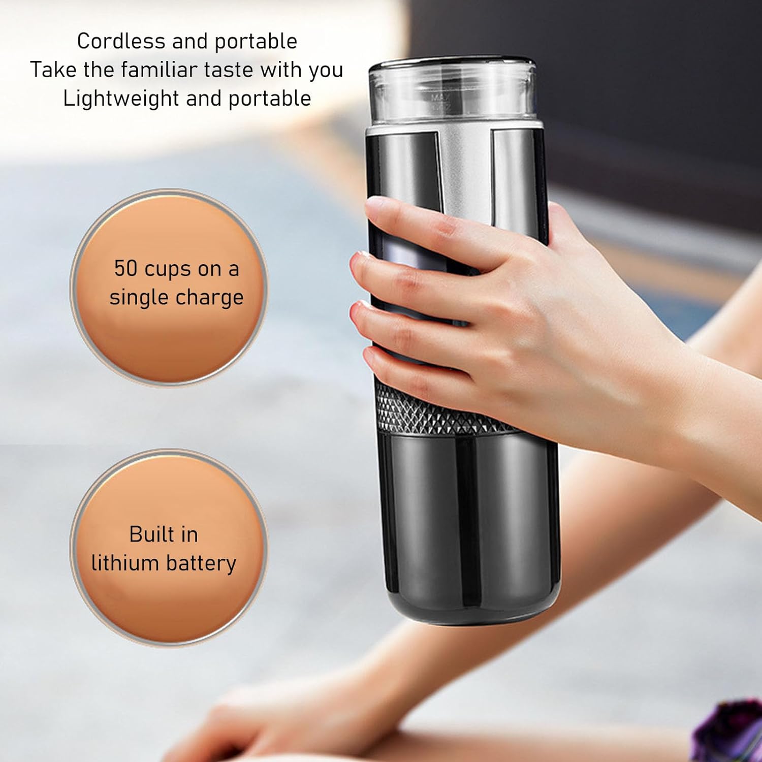 Máquina de café espresso portátil, cafetera de viaje compatible con cápsulas NS y café molido, máquina de café espresso portátil operada manualmente