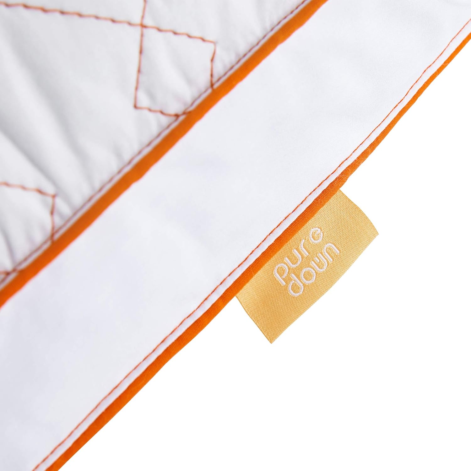 Juego de 2 almohadas de plumón de ganso para dormir con funda de algodón 100% premium, Algodón, Anaranjado, King