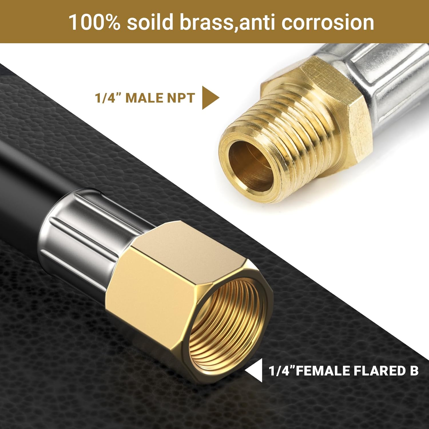 only fire – Manguera de extensiónelectrodoméstico de 25 pies para gas propano, color negro