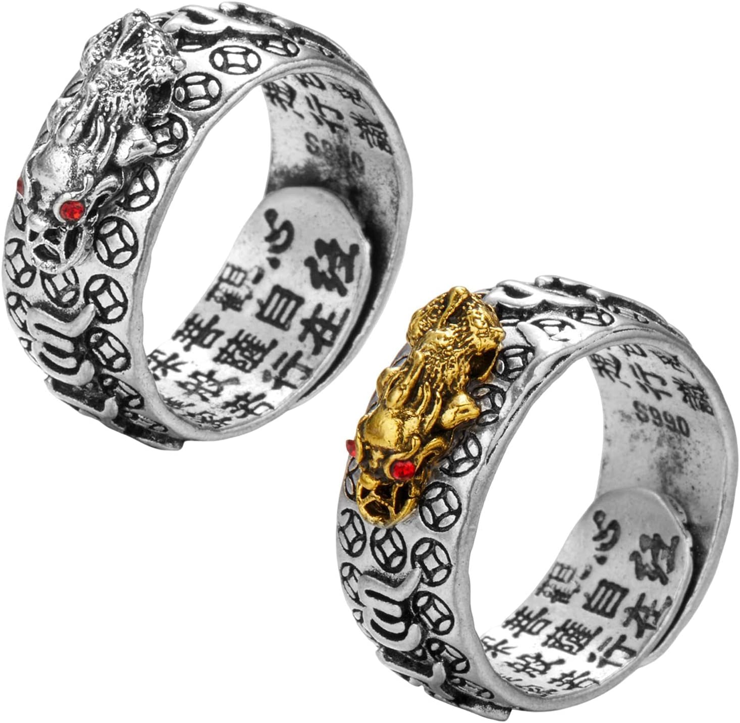 Anillo Feng Shui Pixiu Mantra para – Anillo Ajustable Pixiu Mantra De La Suerte