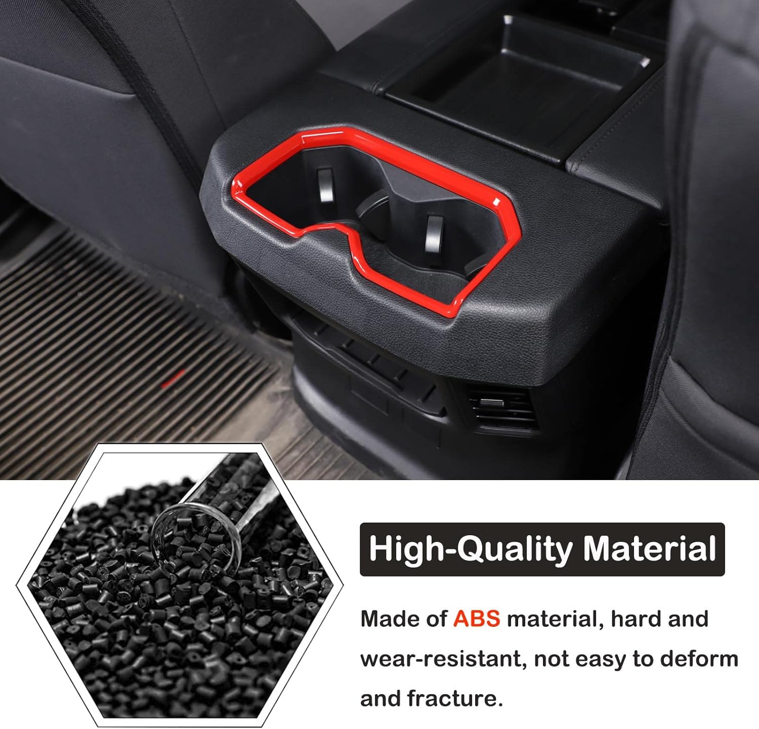 Reposabrazos central para asiento trasero de automóvil, cubierta de marco compatible con Toyota TundraSequoia 2022-2023 Soporte para taza de consola