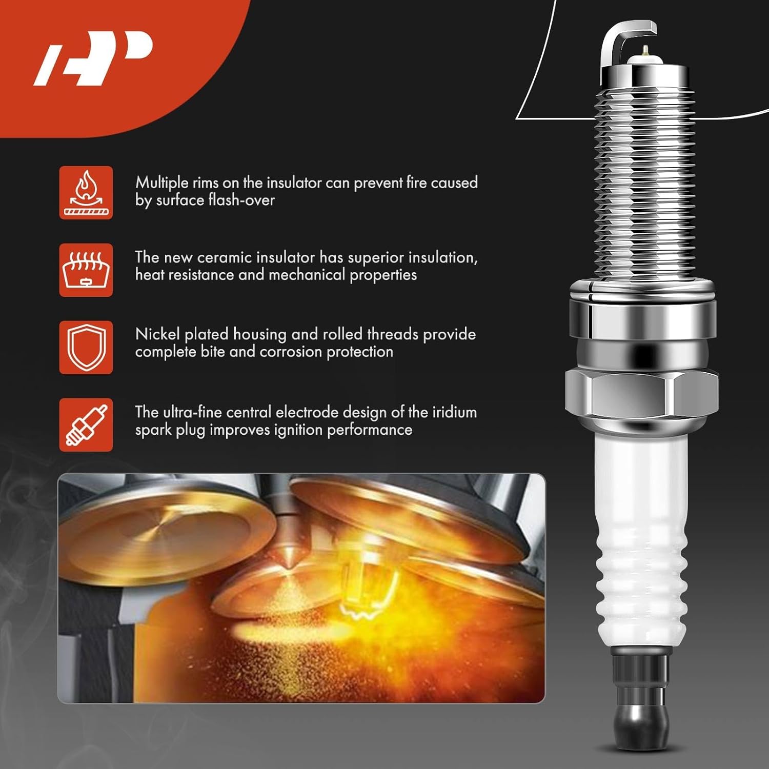 A-Premium Juego de 4 bobinas de encendido y bujías de iridio compatibles con Honda CR-V 2010-2014, Civic 2012-2015, Accord 2008-2012, Crosstour