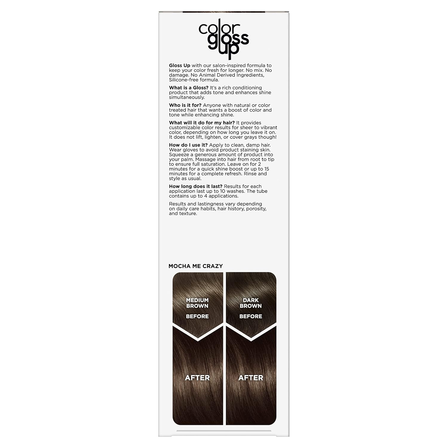 Clairol Color Gloss Up – Tinte temporal para el cabello, color Mocha Me Crazy para el cabello, paquete de 1 unidad