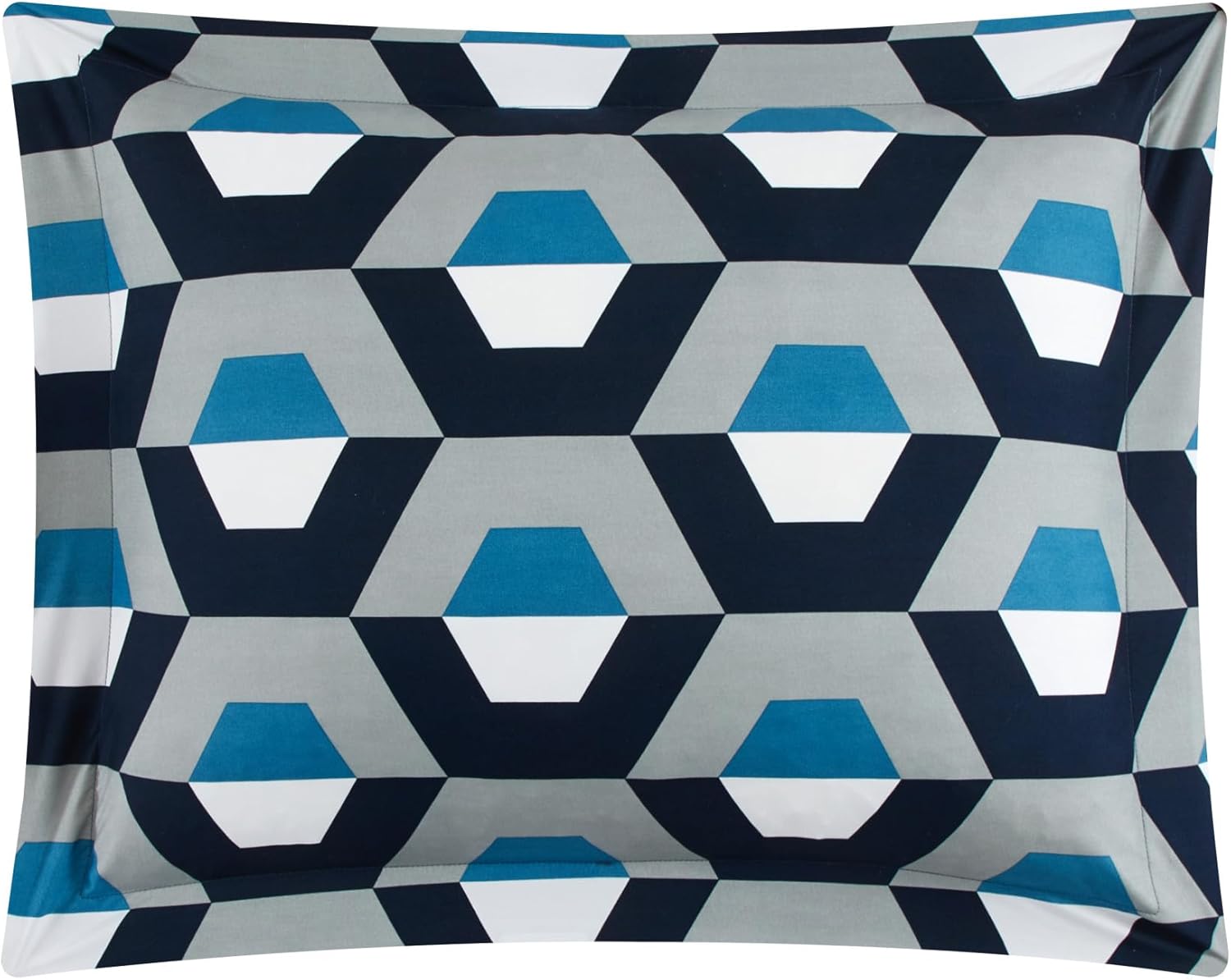 Chic Home Tudor – Juego de funda de edredón de 3 piezas, diseño geométrico contemporáneo con estampado hexagonal con cierre de cremallera, fundas de