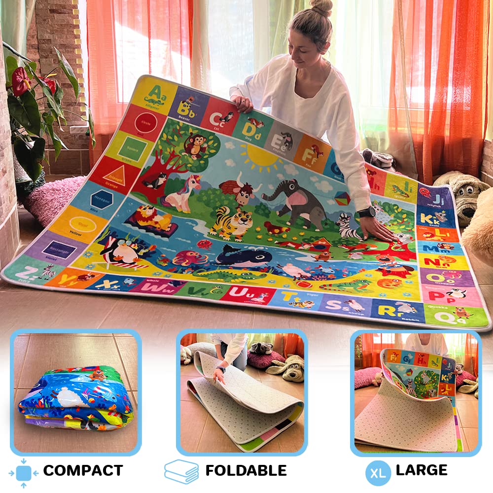 QUOKKA Multipack de alfombrillas de juego para bebés para piso y bloques ABC