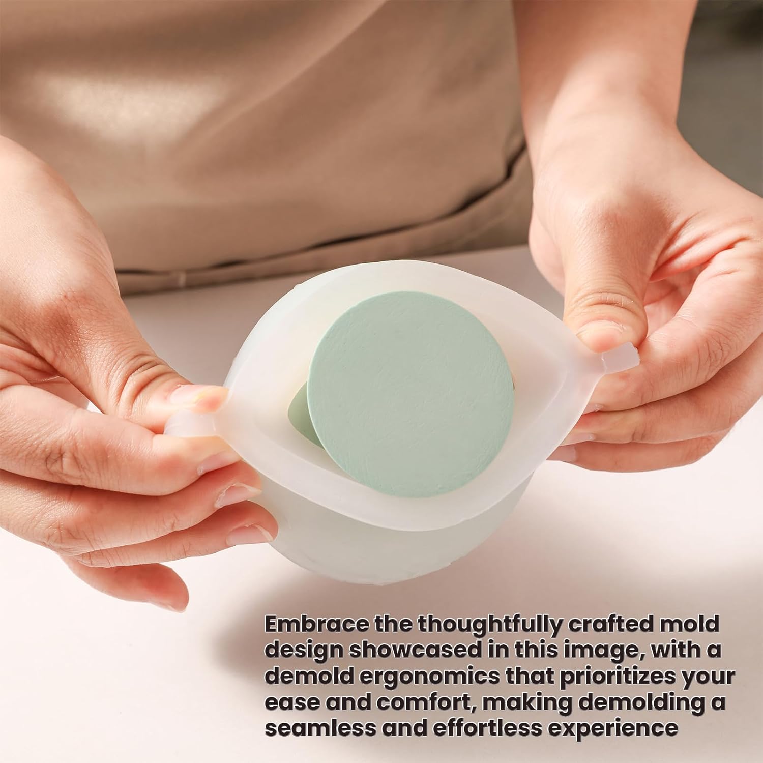 Boowan Nicole Tarro de vela de hormigón de cáliz Molde de silicona Soporte de vela de cemento con tapas, recipientes de molde para suministros de