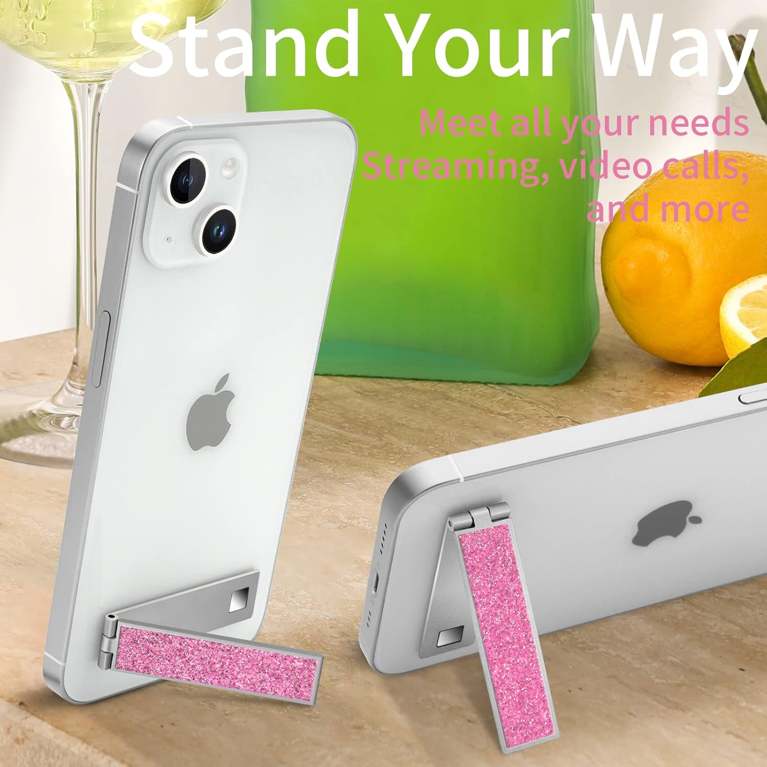 Mini soporte para teléfono, plegable, invisible, portátil, de metal, para escritorio, compatible con iPhone, Samsung y todos los teléfonos