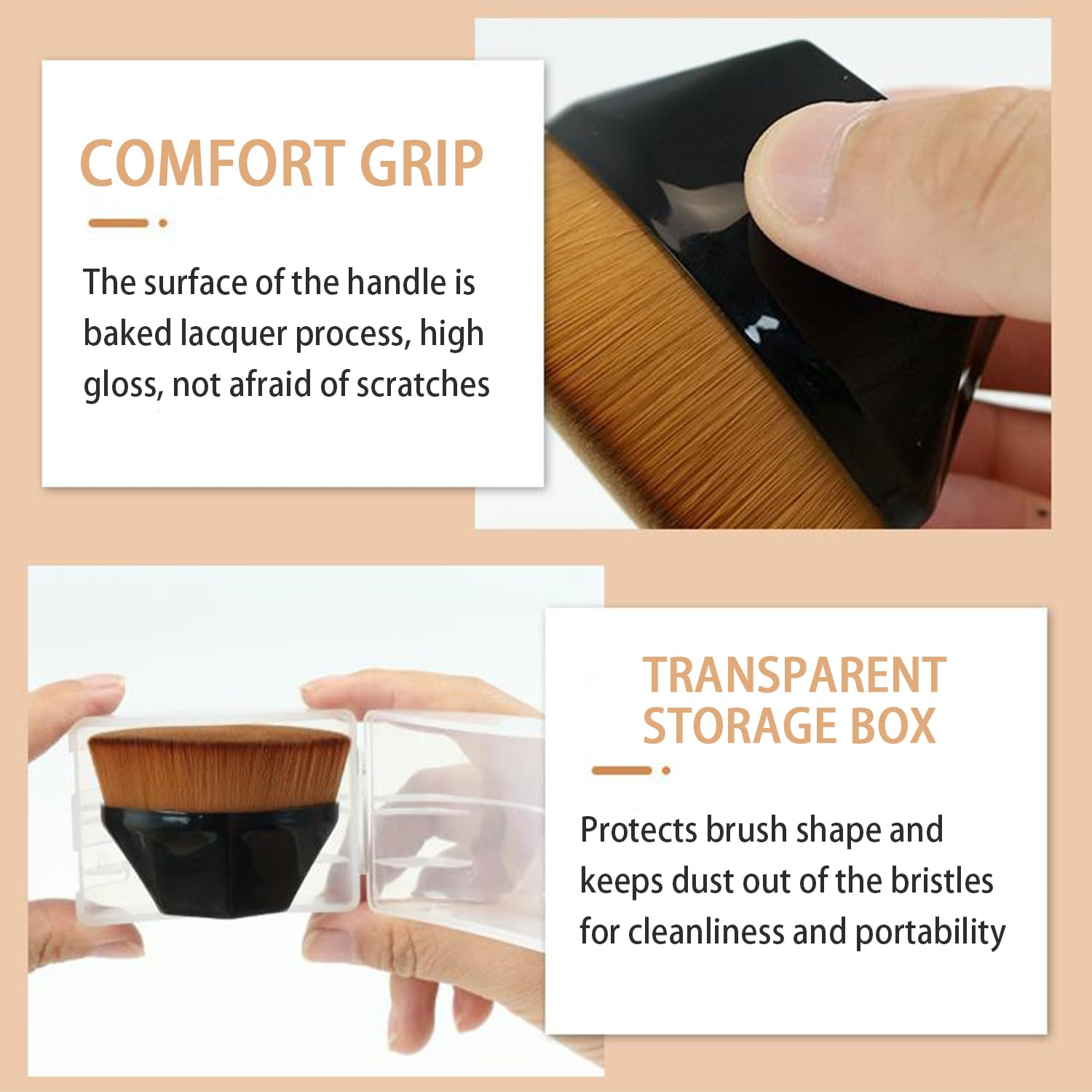 Brocha de base de maquillaje Kabuki de parte superior plana, herramienta de brocha de maquillaje suave de alta calidad, perfecta para cosméticos