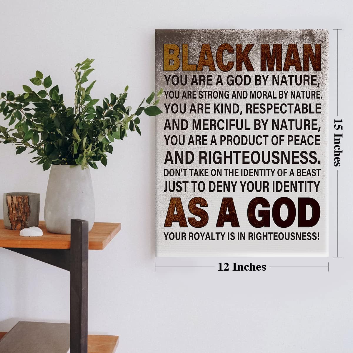 Póster de lienzo con cita inspiradora de hombre negro, pintura motivacional afroamericana, para decoración de pared en casa, oficina, 11.5 x 15