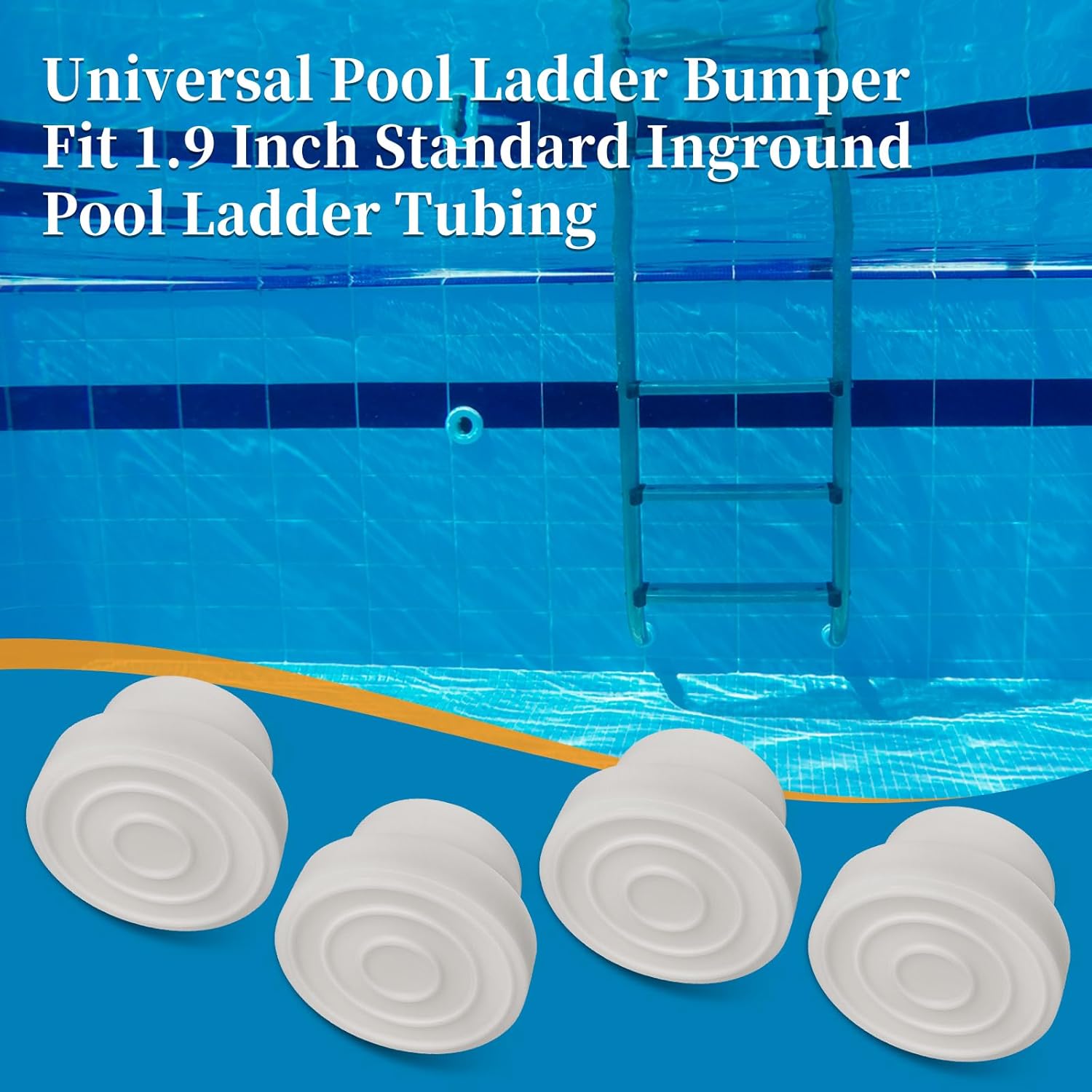 Escalera universal para piscina de 1.9 pulgadas, tubo estándar de escalera de piscina enterrada  Tapa de goma para parachoques interior tapón