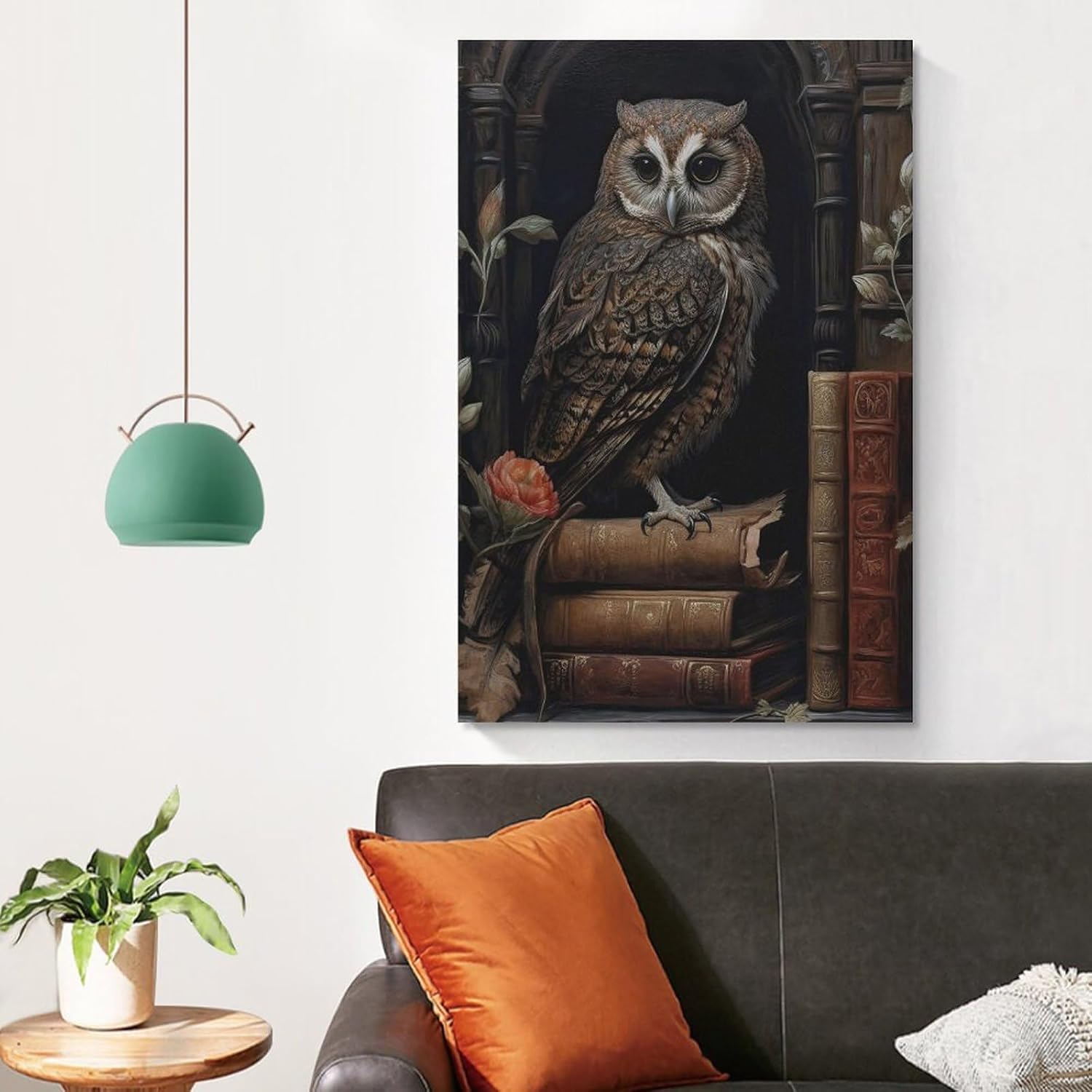 KLower Dark Academia Decor – Póster de arte en lienzo con diseño de búho y arte de pared, póster moderno para decoración de dormitorio familiar, 16