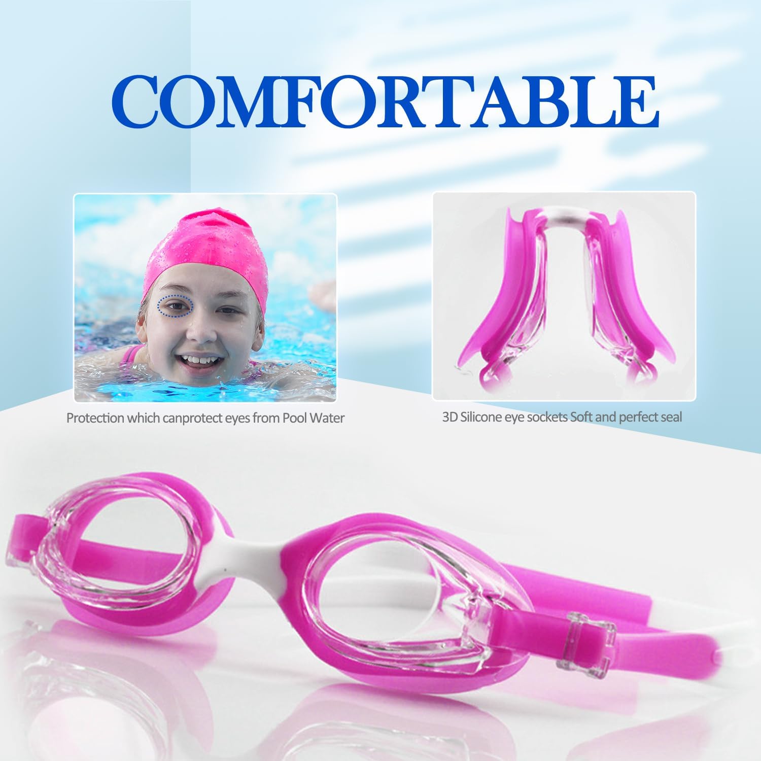 Kids Swimming Goggles High-definition Anti-fog,Anti-ultraviolet, Swim Glasses With Full Protection For Kids Age 3-15