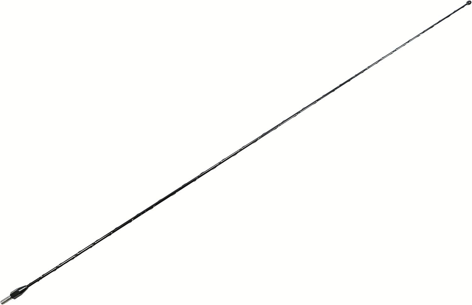 Votex – Antena negra de 31 pulgadas tamaño OEM – Cancelación de ruido del viento en espiral – Construcción de acero para resortes – Roscado de acero