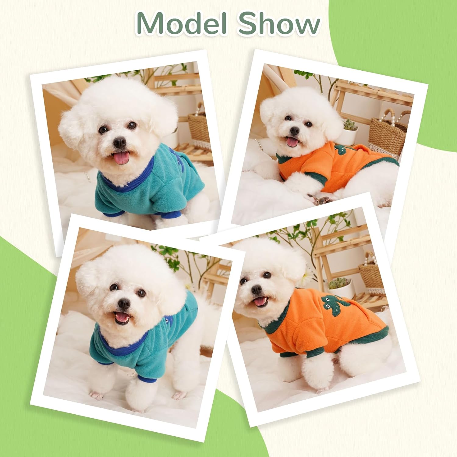 Suéter para perros cachorros y gatos, cálida sudadera estirada, lindo patrón de dinosaurio, ropa de invierno con bolsillo para perros pequeños y