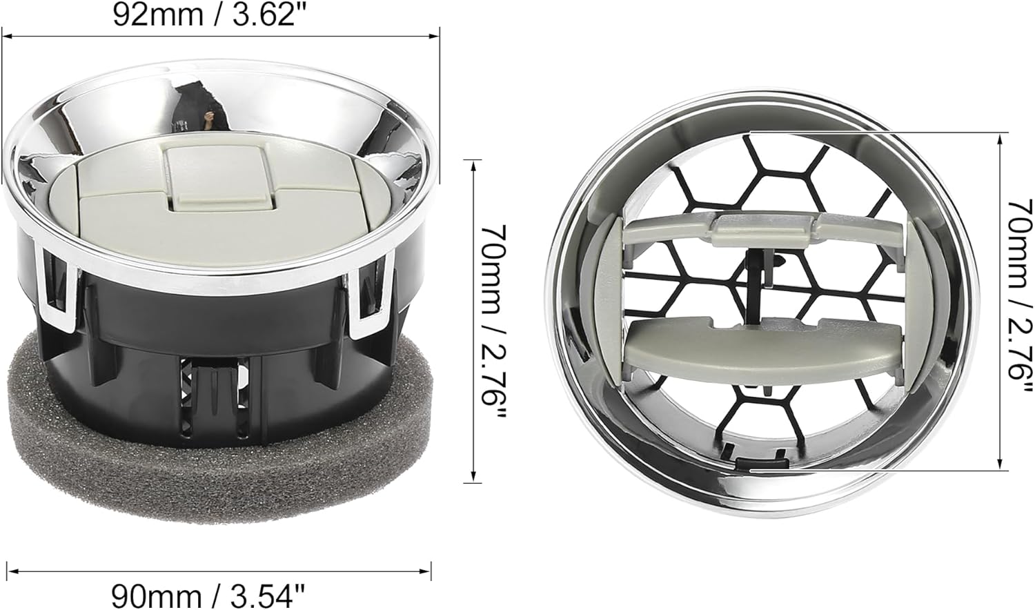 X AUTOHAUX Calentador de CA con salida de ventilación para tablero de instrumentos para Ford F150 2012 2013 2014 tono plateado
