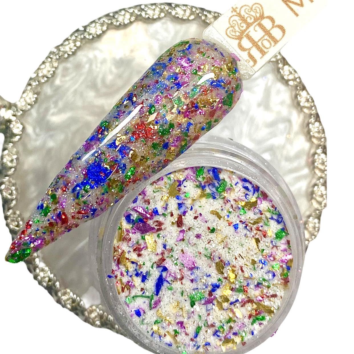 Polvo acrílico “MK” que brilla en la oscuridad, diseños de arte de uñas, polvo de inmersión para manicura o pedicura para uso doméstico o salón.