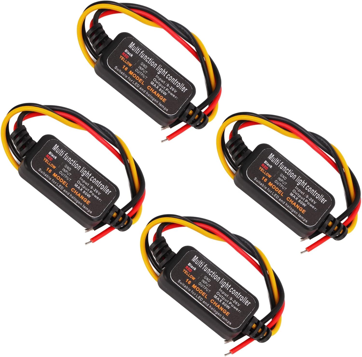 Controlador estroboscópico de flash LED, 80 W universal DC926 V, 16 modos estroboscópicos, luz de freno, intermitente, módulo estroboscópico de luz
