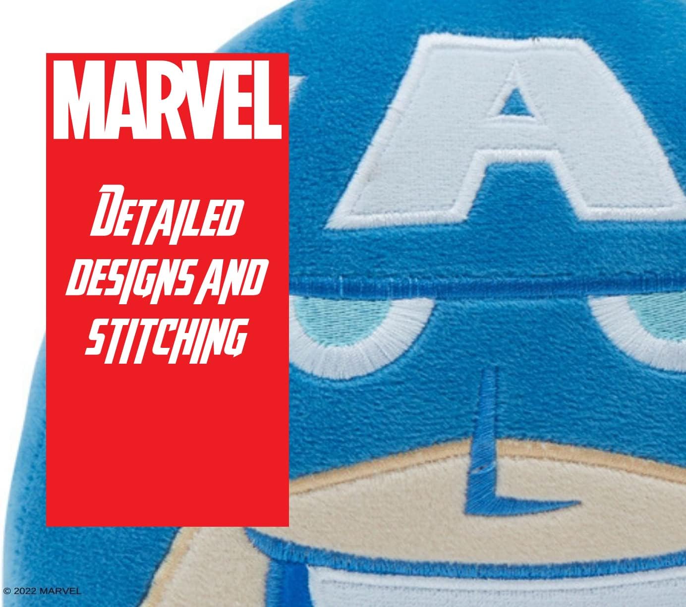 Tope de puerta del Capitán América  Producto oficial de Marvel  Con forma de cabeza de huevo totalmente funcional para el hogar  Almohada de peluche