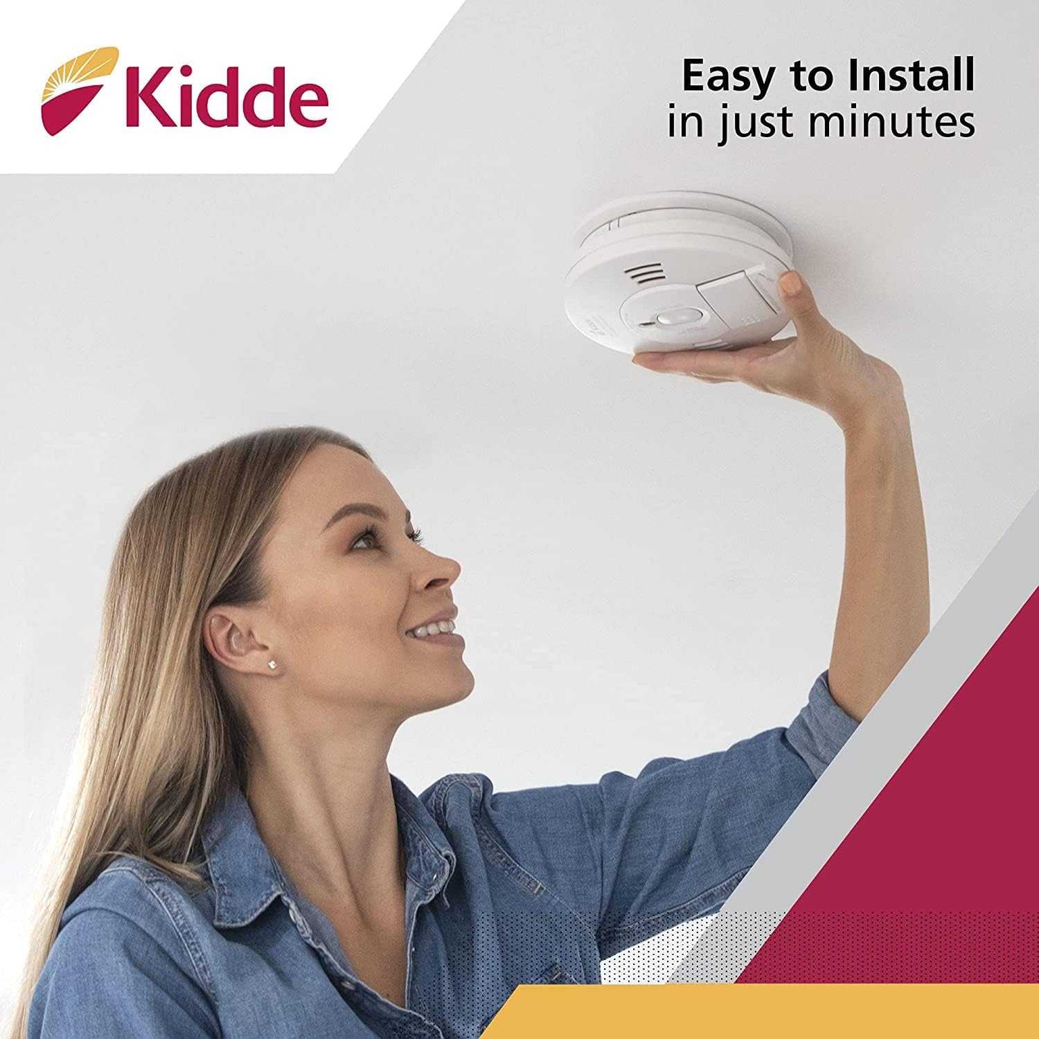 Kidde Detector de humo y monóxido de carbono, con cable duro, combinación de interconexión de humo y CO alarma con batería de respaldo, alerta de
