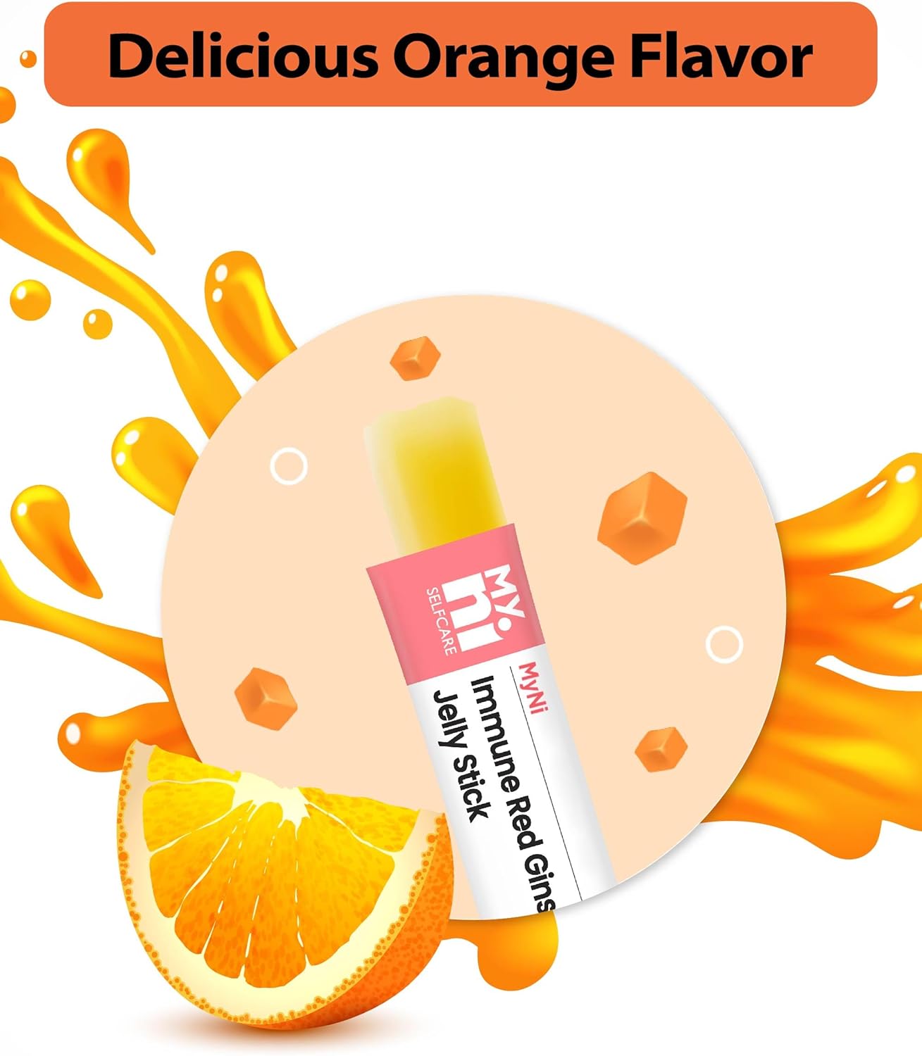 Palito de gelatina coreana Panax Ginseng (sabor naranja, 30 unidades, 15 días)  Suplemento de extracto de ginseng rojo para niños. Impulso de